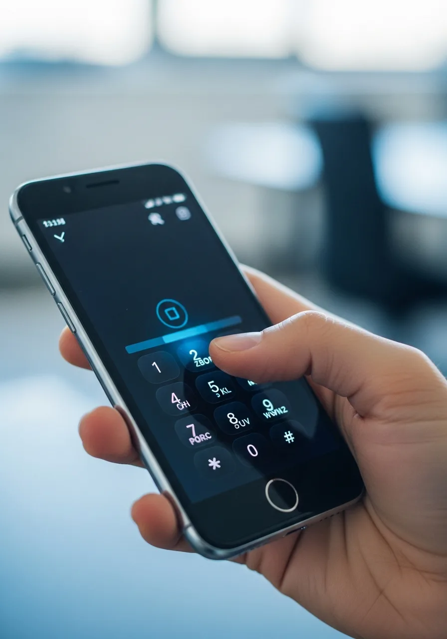 A thumb dialing on the Zio Dialer keypad